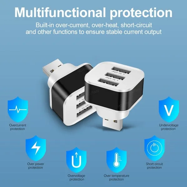 2-Pack: High Speed USB HUB 3 Ports Splitter