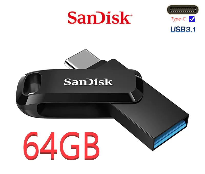 32GB / 64GB Sandisk OTG Dual USB 3.1, Type C Flash Drive - SDDDC3