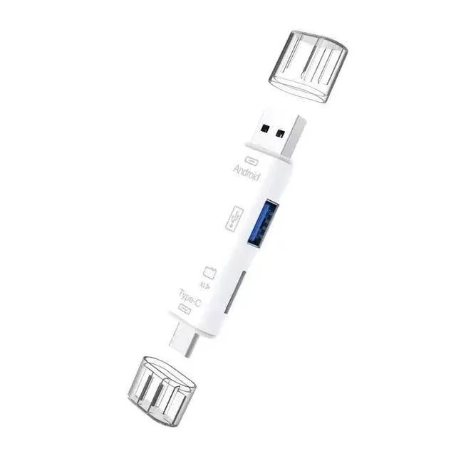 5 in 1 Multifunction USB 2.0 Type C USB  Micro USB TF SD Smart Memory SD Card Reader