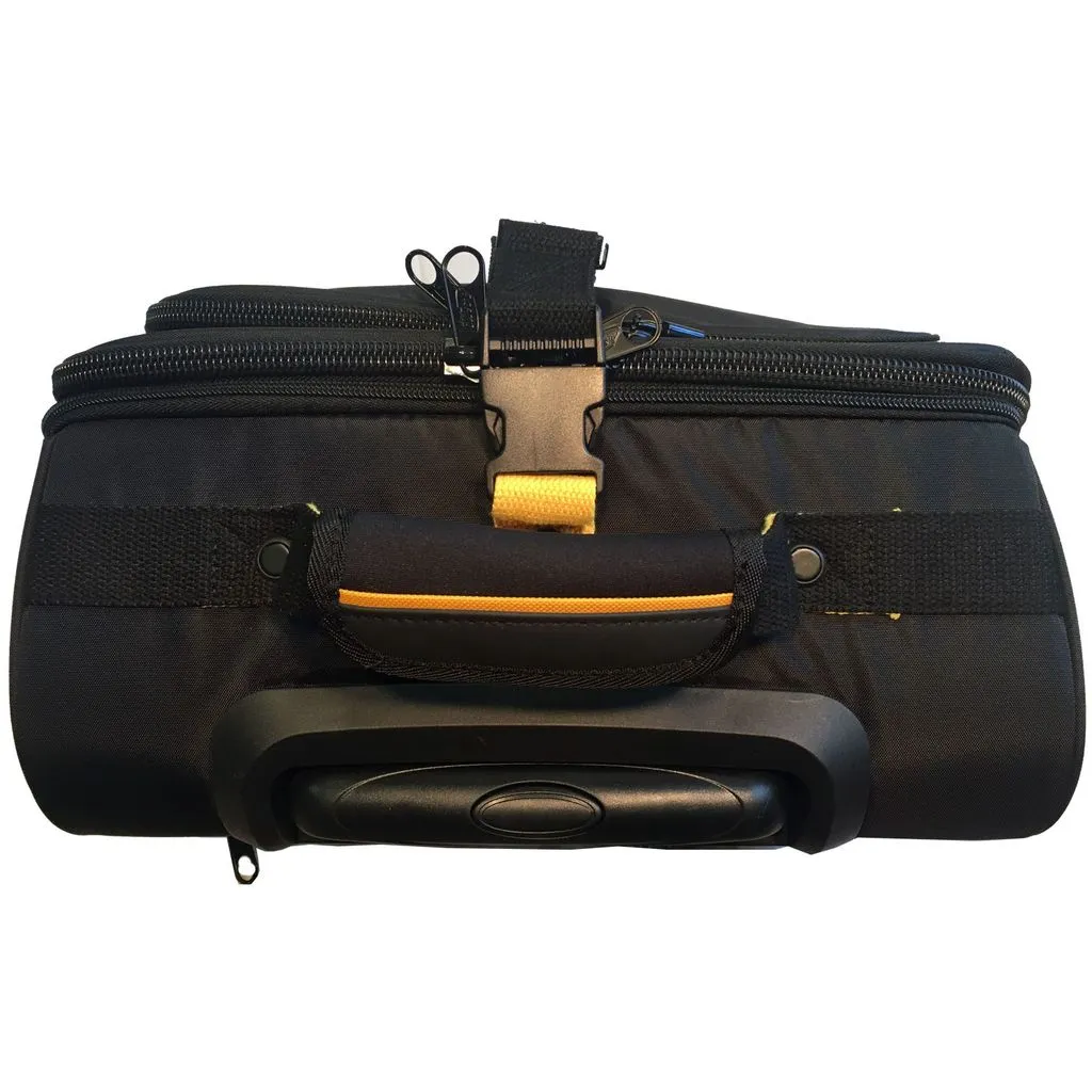 A. Saks 17" Under-The-Seat Overnight Upright Expandable Computer Rollaboard w/USB Port