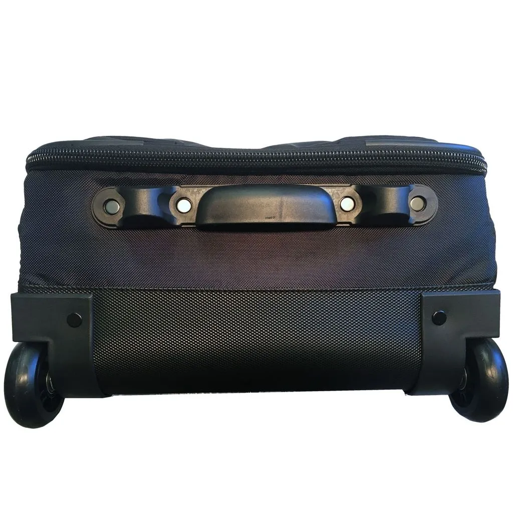 A. Saks 17" Under-The-Seat Overnight Upright Expandable Computer Rollaboard w/USB Port