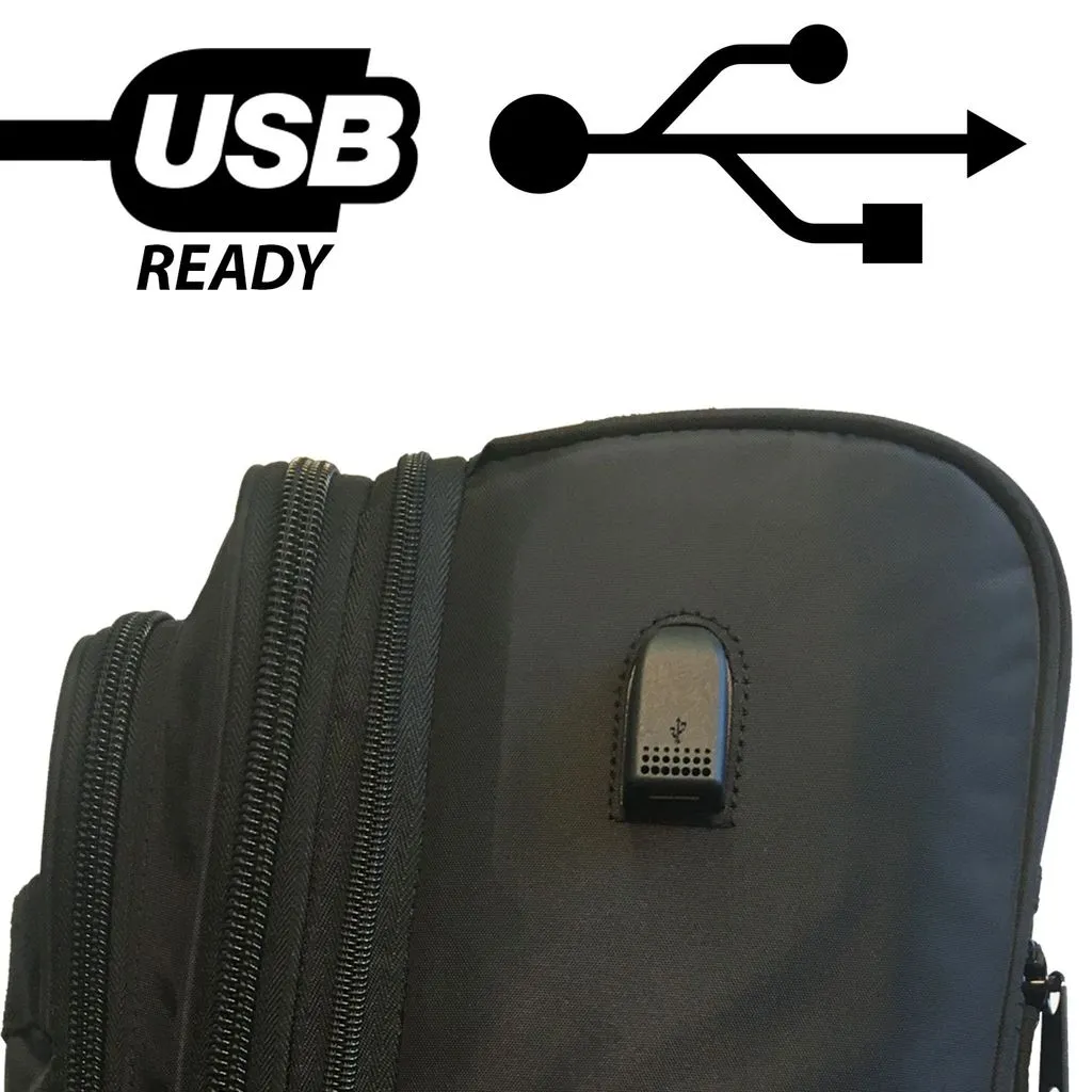 A. Saks 17" Under-The-Seat Overnight Upright Expandable Computer Rollaboard w/USB Port