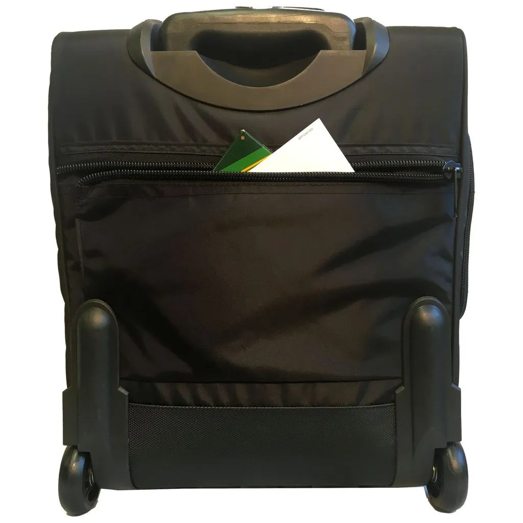 A. Saks 17" Under-The-Seat Overnight Upright Expandable Computer Rollaboard w/USB Port