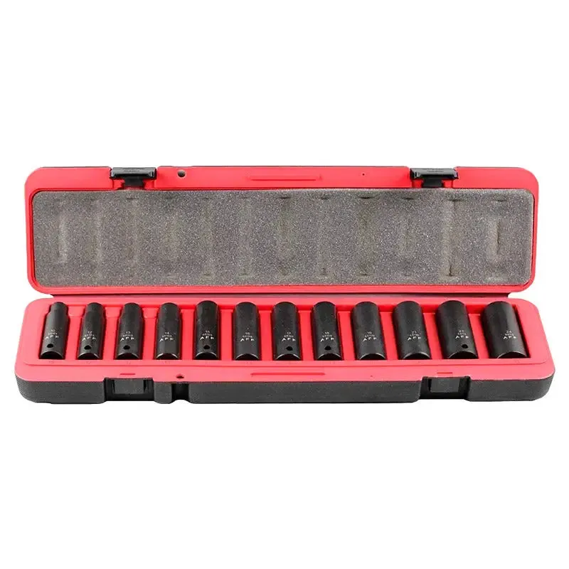 AFF 1/2" Dr Metric Deep Impact Socket Set (6 pt, 12 Pcs) [Clearance]