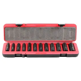 AFF 1/2" Dr Metric Deep Impact Socket Set (6 pt, 12 Pcs) [Clearance]