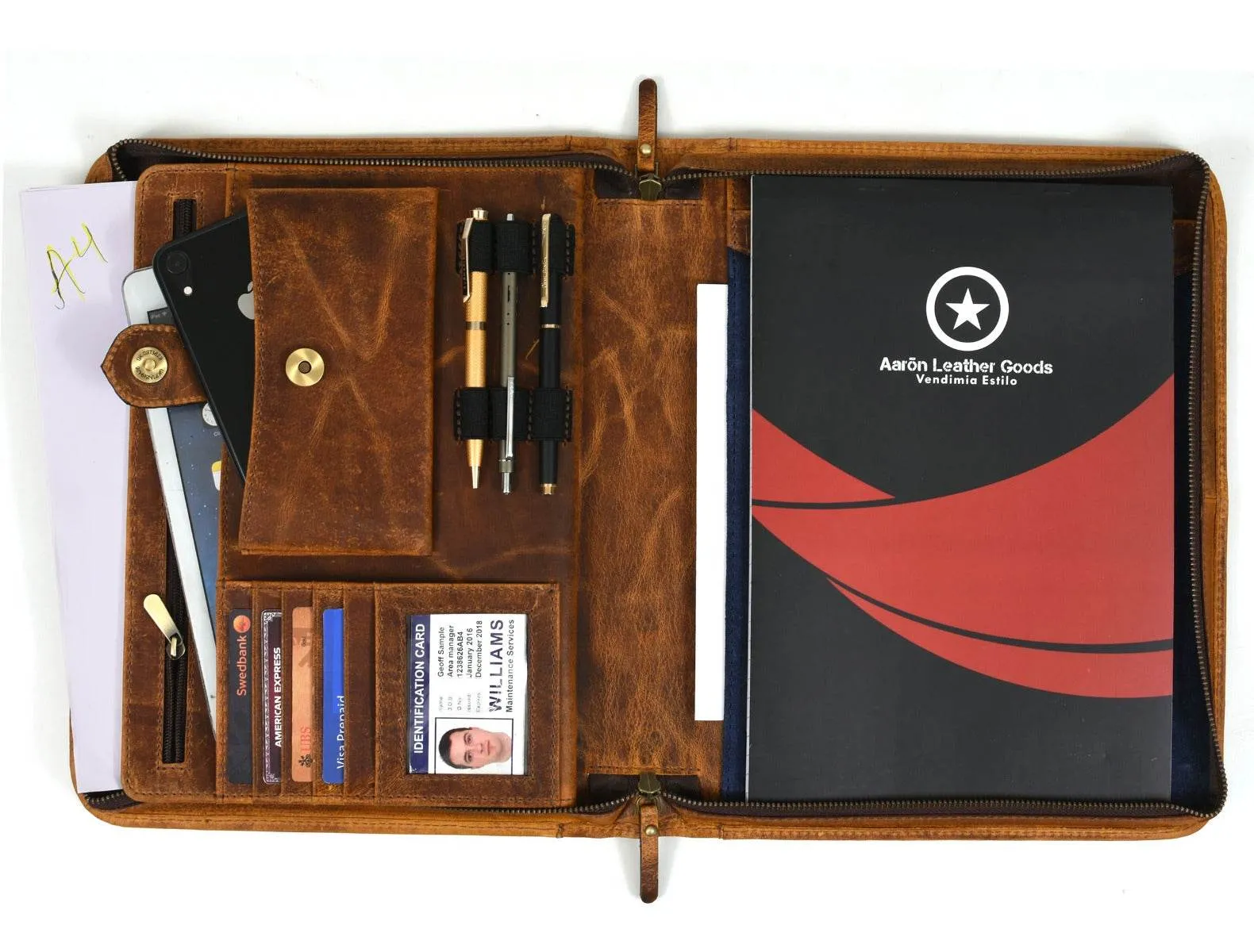 Asturias Leather Organizer - Caramel Brown