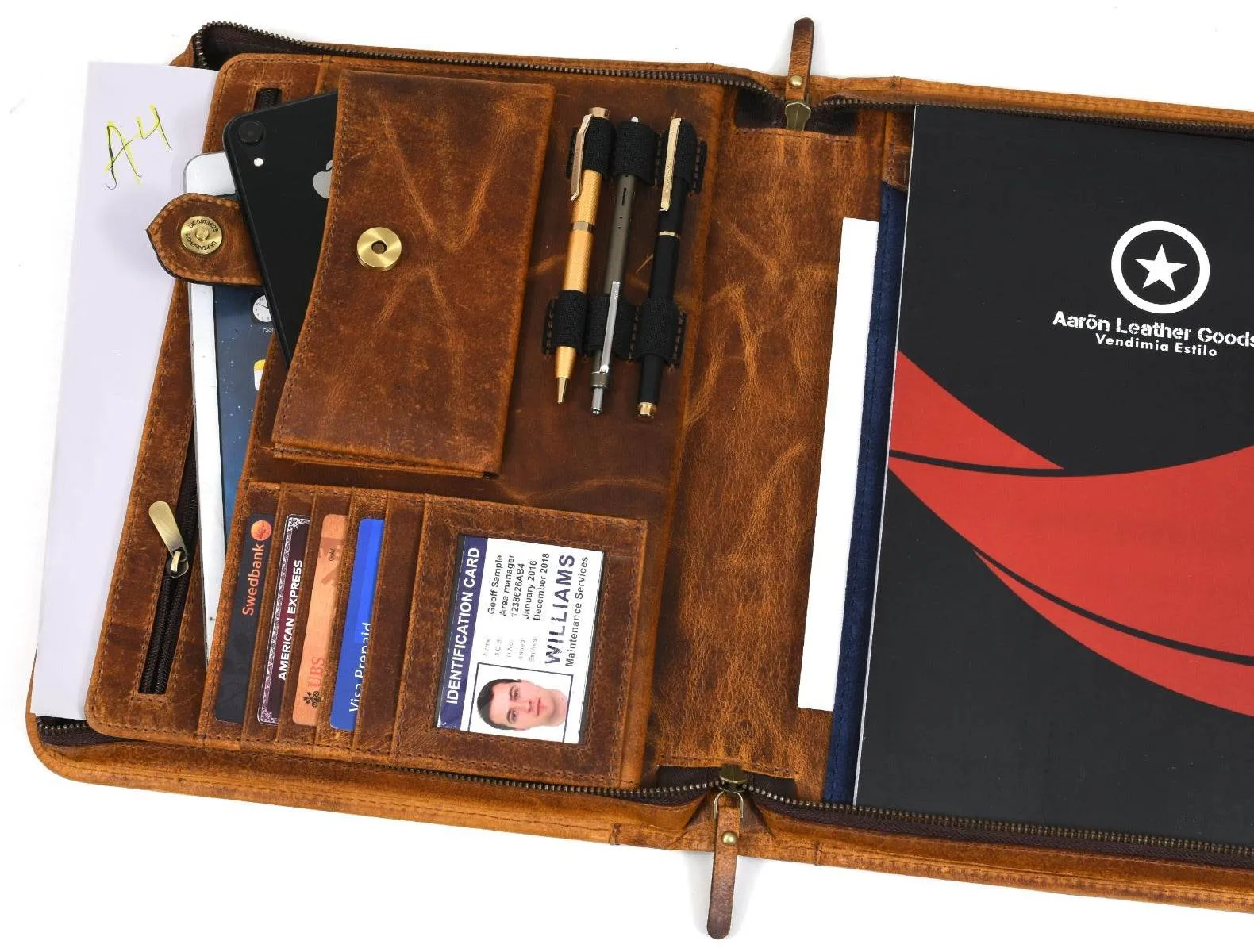 Asturias Leather Organizer - Caramel Brown