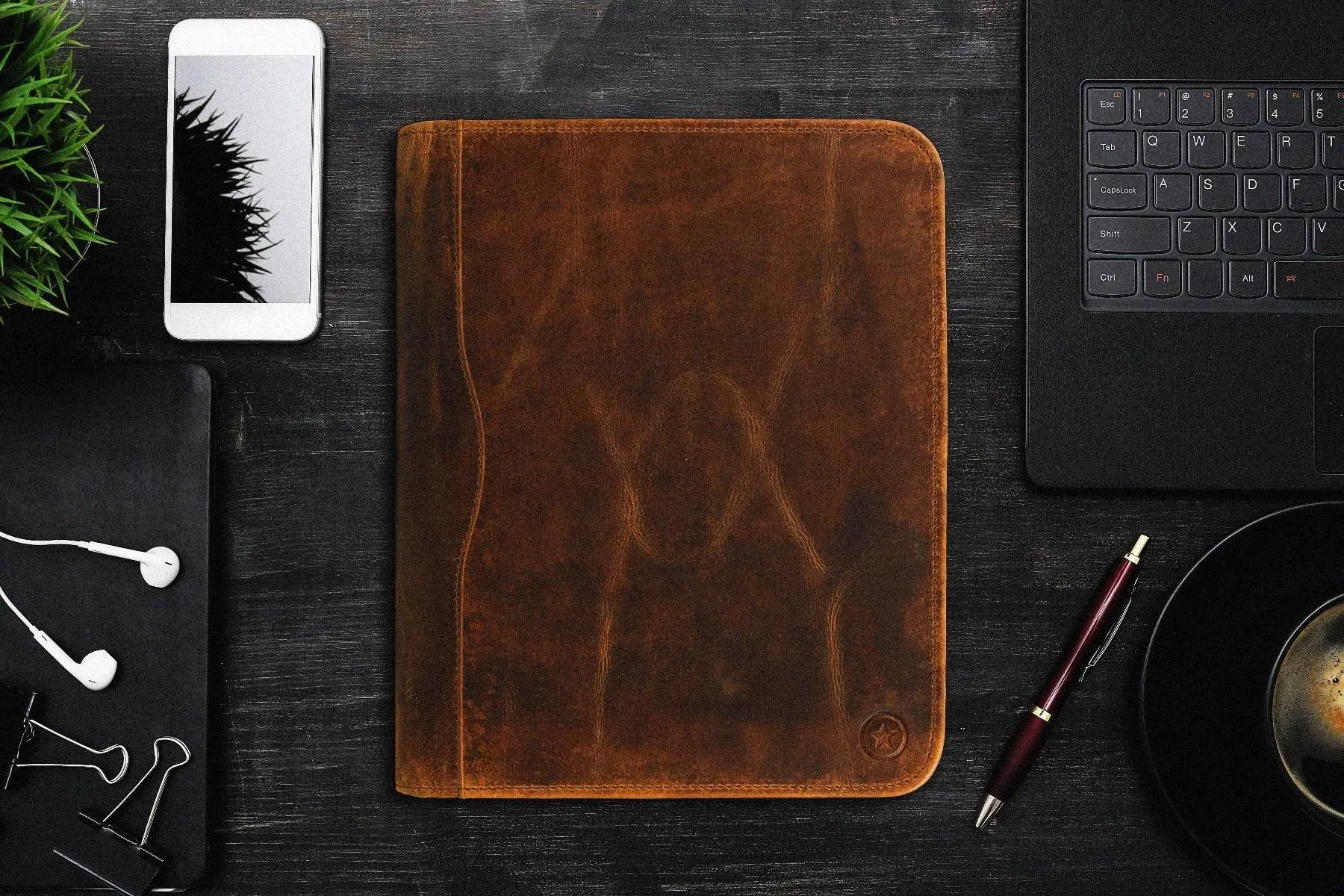 Asturias Leather Organizer - Caramel Brown