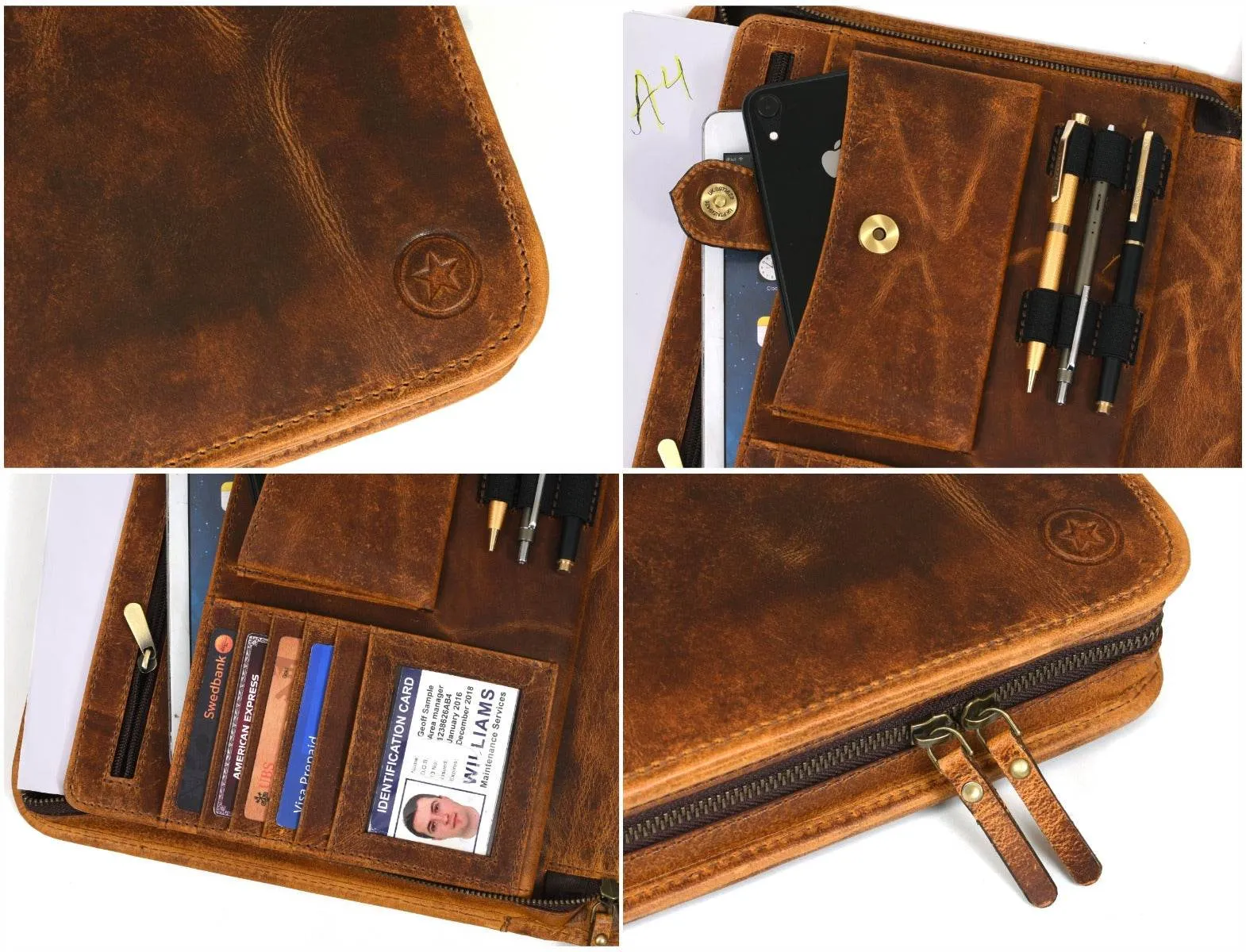 Asturias Leather Organizer - Caramel Brown