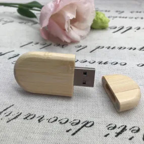 Bamboo wooden Oval USB Flash Drive