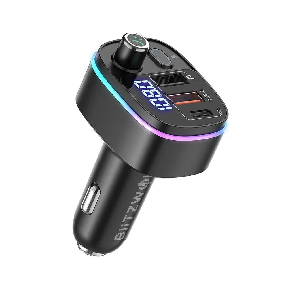 Bluetooth V5.0 FM Transmitter USB Car Charger