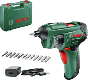 Bosch 3.6V Cordless Electric Screwdriver Gun with 12 Screwdriver Bits & Case (PSR Select)