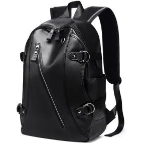 Boys Backpack Large Capacity Bookbag For School Students PU Schoolbag