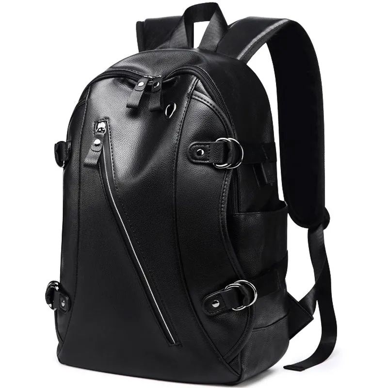 Boys Backpack Large Capacity Bookbag For School Students PU Schoolbag