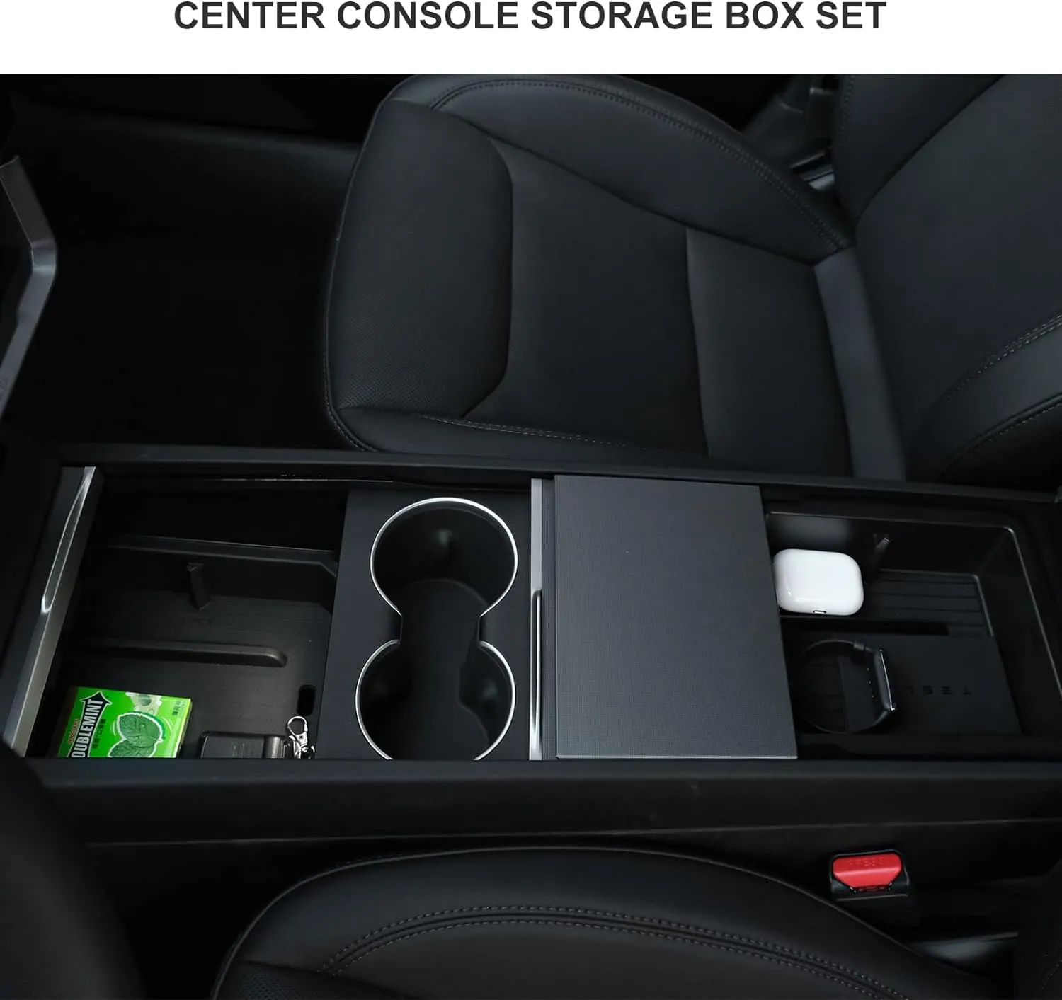 Bundle: 2024  Model 3 Highland Center Console Organizer Storage Box Set 4 PCS