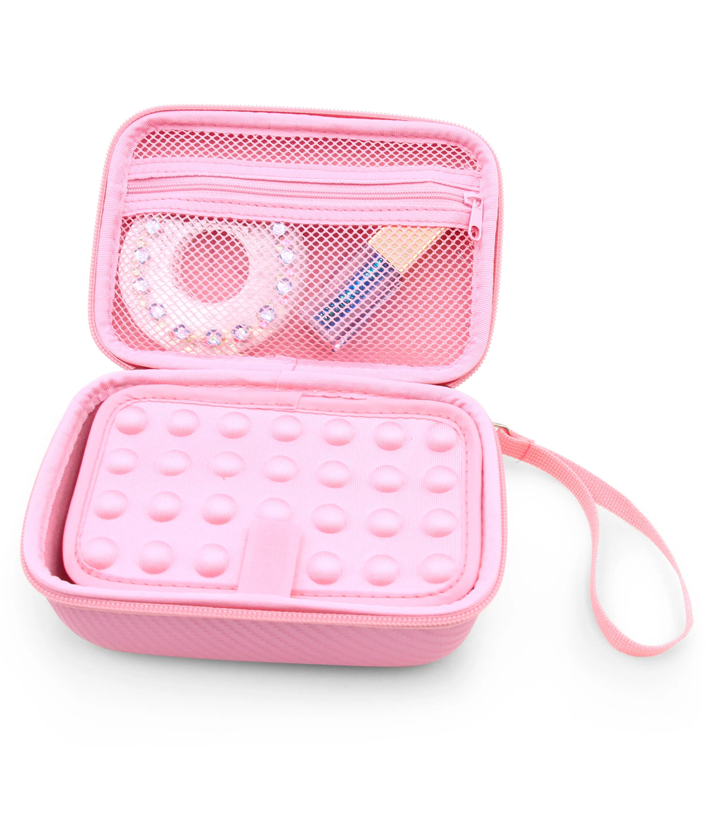 CASEMATIX Travel Case with Wrist Strap for Blinger Deluxe Set, Blinger Refill Gems and More Hair Jewels and Nail Glam Childrens Accessories, Case Only