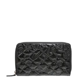Chanel Black Charm Embossed Organizer Wallet