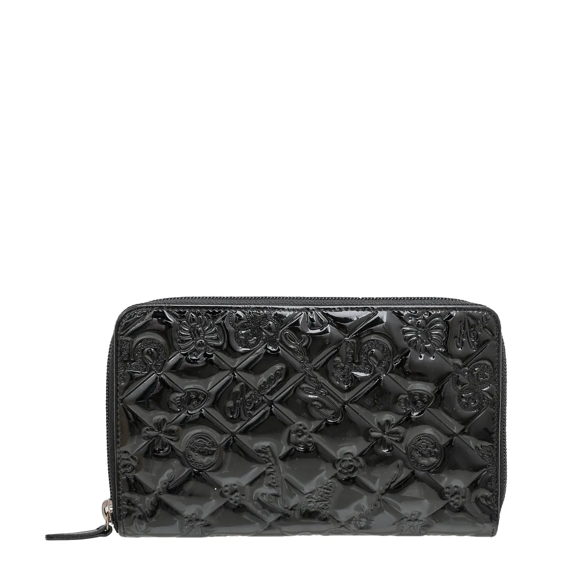 Chanel Black Charm Embossed Organizer Wallet