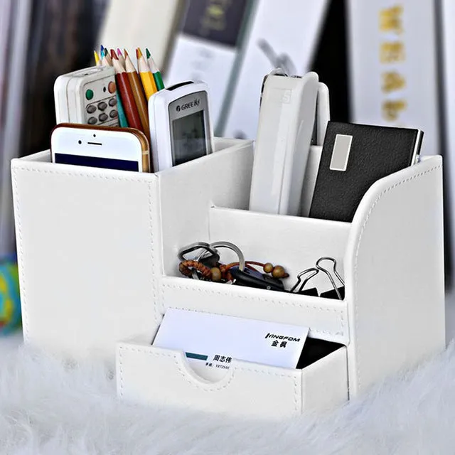 Colorful Leather Desk Organizer