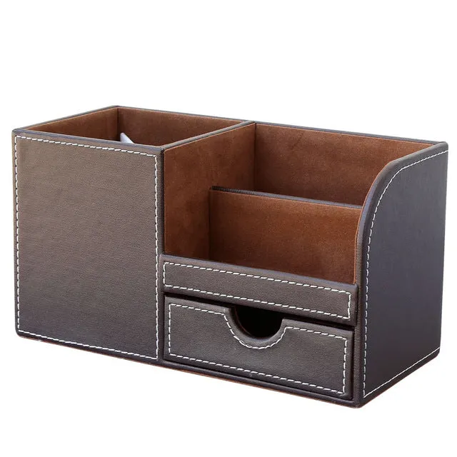 Colorful Leather Desk Organizer