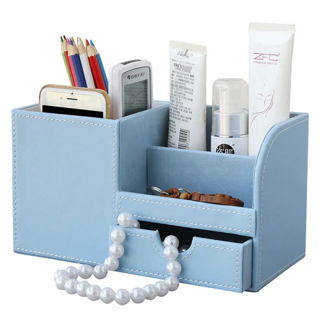 Colorful Leather Desk Organizer