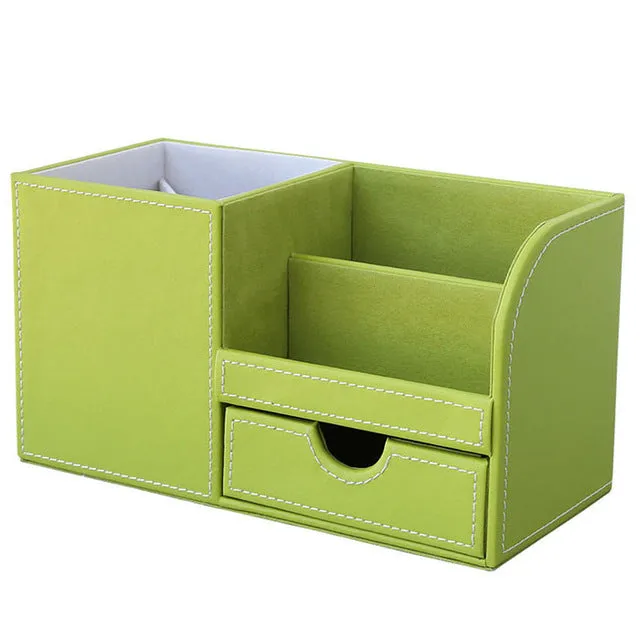 Colorful Leather Desk Organizer