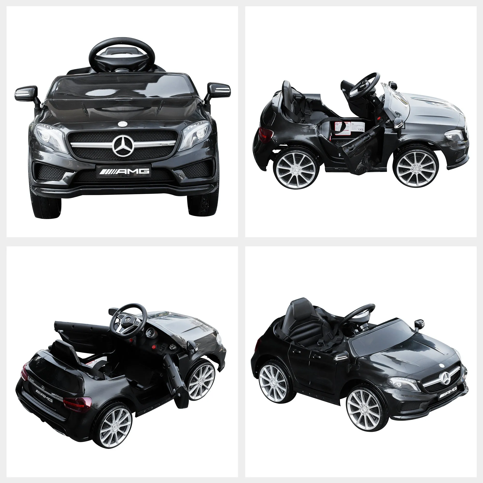 Compatible Kids Children Ride On Car Mercedes Benz GLA Licensed 6V Battery Rechargeable Headlight Music Remote Control  High/Low Speed Toy Black