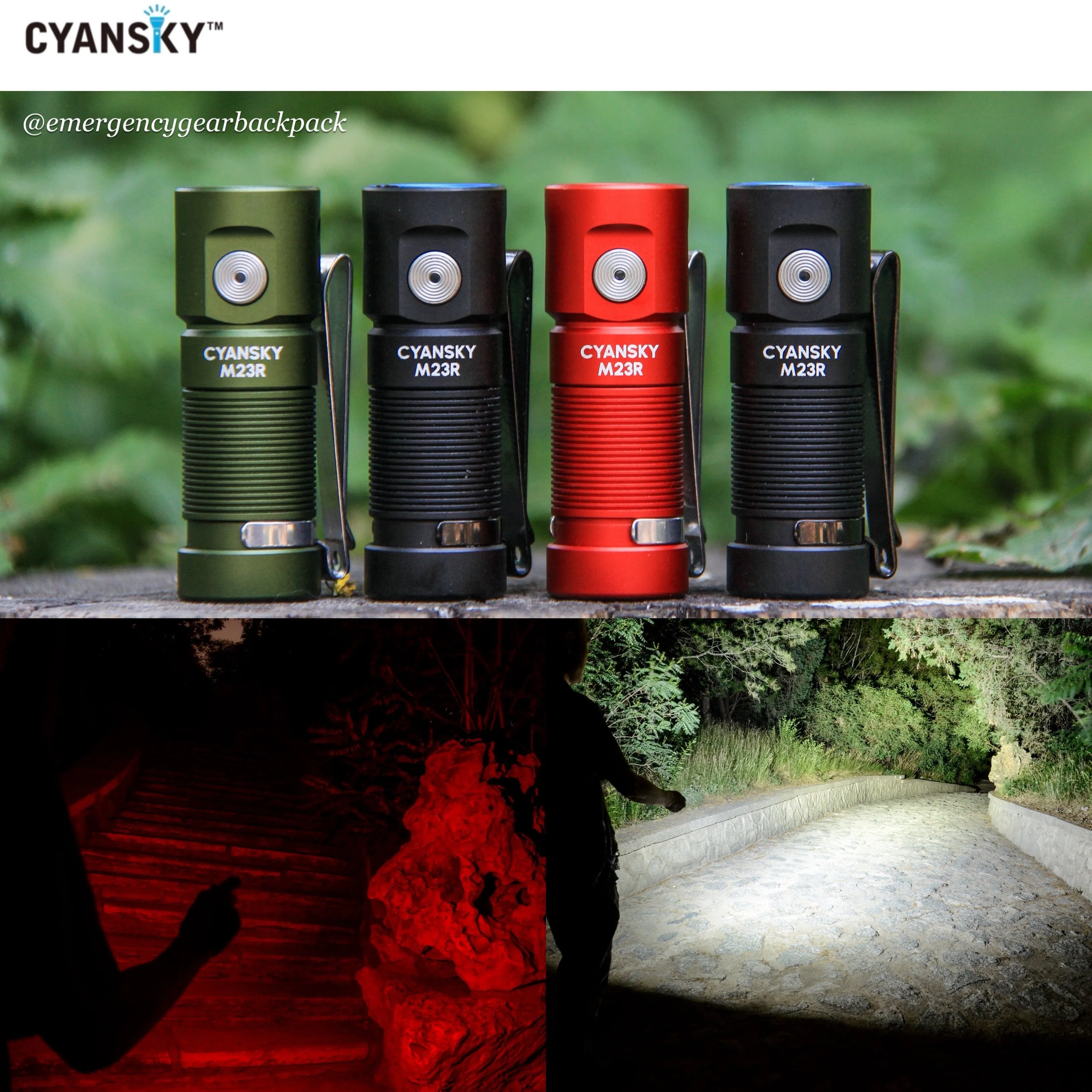 Cyansky M23R HIgh Performannce EDC Flashlight 1200 Lumens 110M