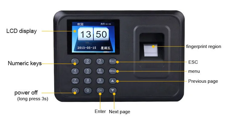 [Discontinued] New N-A6 Biometric Fingerprint Time Attendance Clock, USB Communication