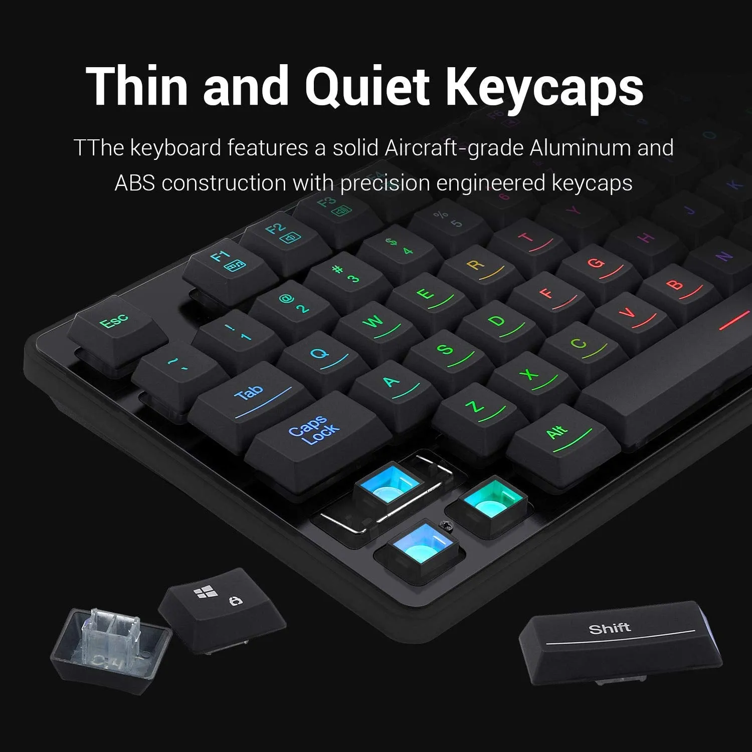 DYAUS PRO K509-1 :- 104 Keys RGB Wired Keyboard without side LED (Mechanical Feel)
