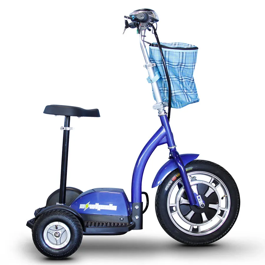 E-Wheels EW-18 Stand-N-Ride - 3-Wheel Moped Electric Mobility Scooter - Top Speed 15mph - 350W
