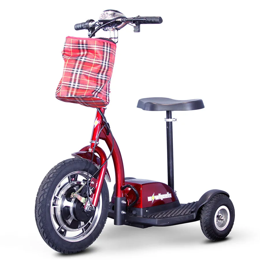 E-Wheels EW-18 Stand-N-Ride - 3-Wheel Moped Electric Mobility Scooter - Top Speed 15mph - 350W