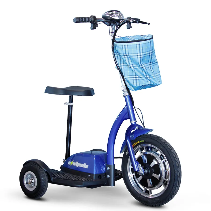 E-Wheels EW-18 Stand-N-Ride - 3-Wheel Moped Electric Mobility Scooter - Top Speed 15mph - 350W