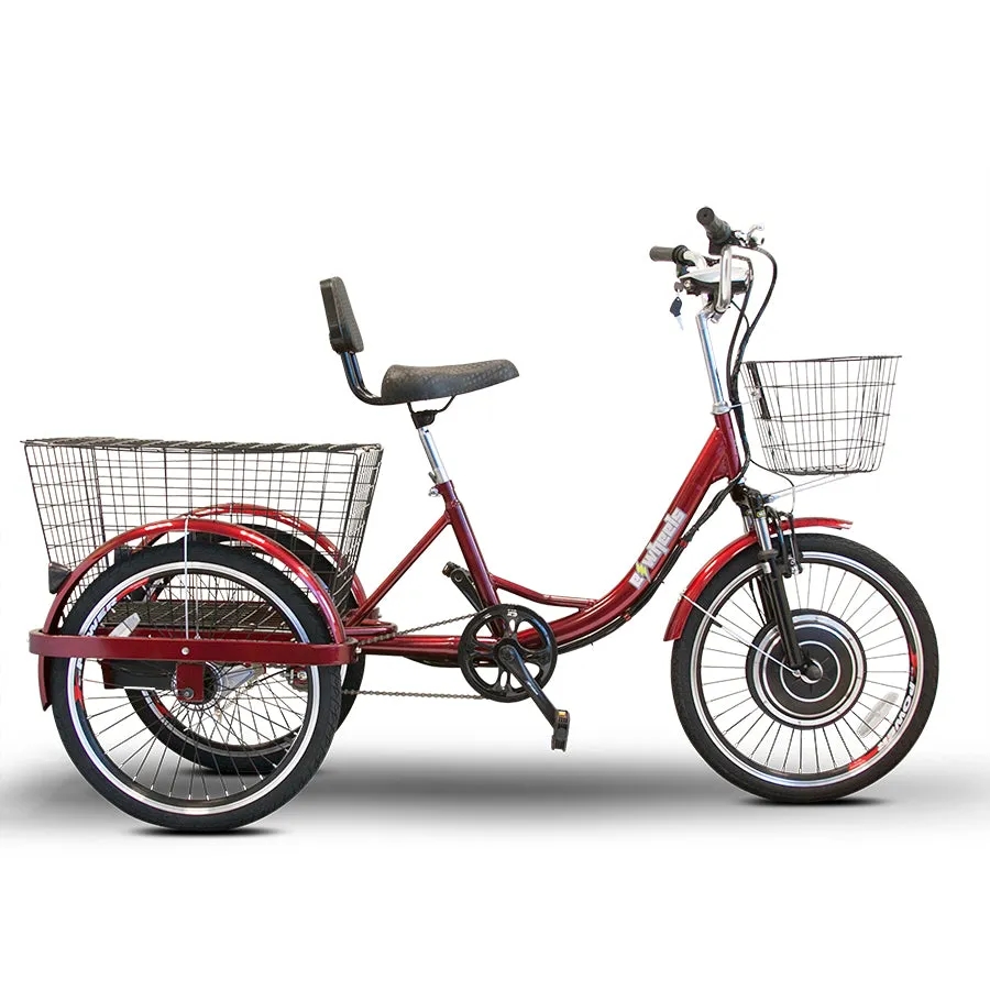 E-Wheels EW-29 - 3-Wheel Electric Mobility Tricycle with Electric or Pedal Option - Top Speed 15mph - 500W