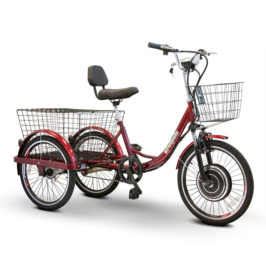 E-Wheels EW-29 - 3-Wheel Electric Mobility Tricycle with Electric or Pedal Option - Top Speed 15mph - 500W