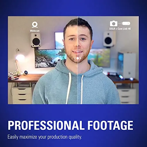 Elgato Cam Link 4K — Broadcast Live, Record via DSLR, Camcorder, or Action Cam, 1080p60 or 4K at 30 FPS, Compact HDMI Capture Device, USB 3.0