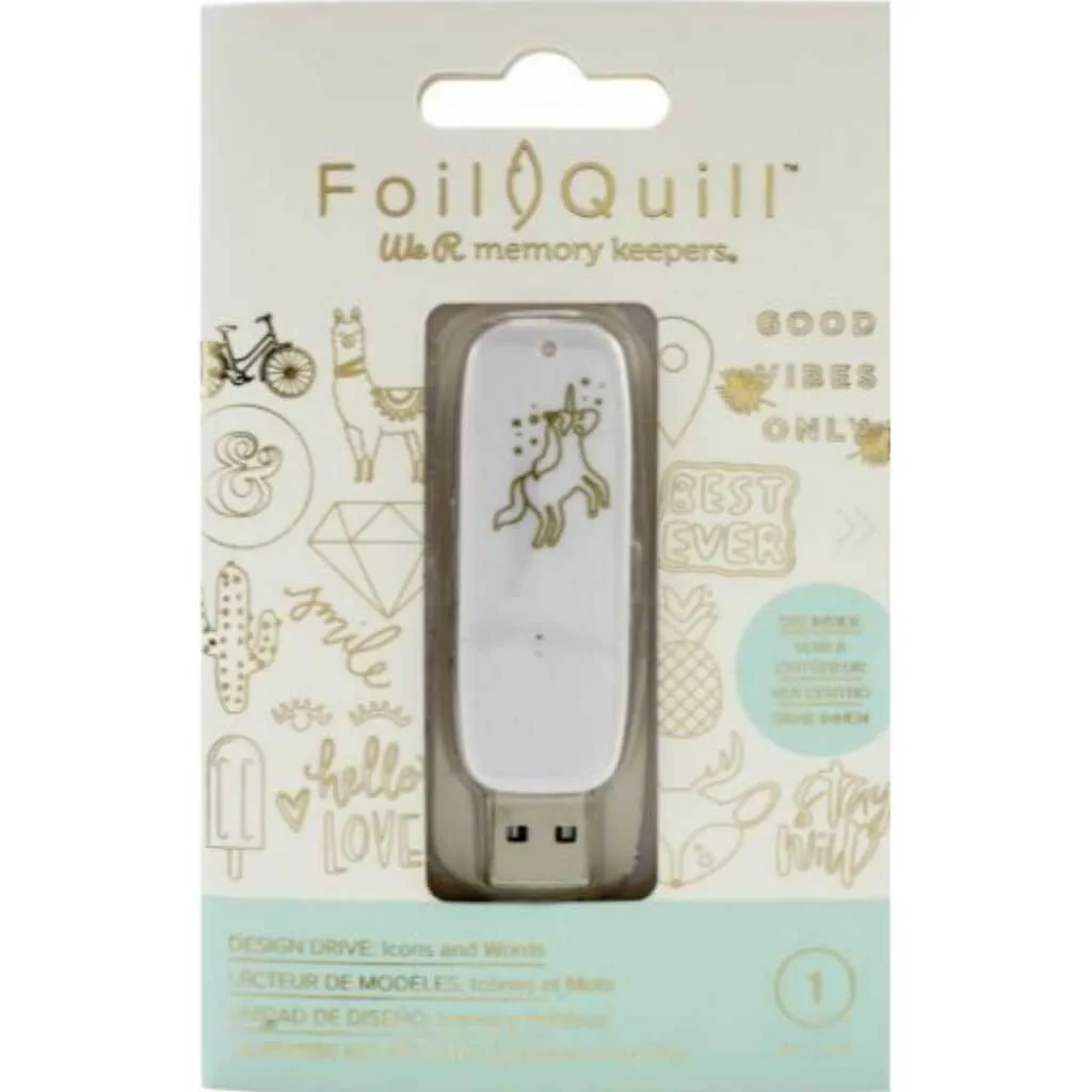 Foil Quill USB Artwork Drive Icons & Words