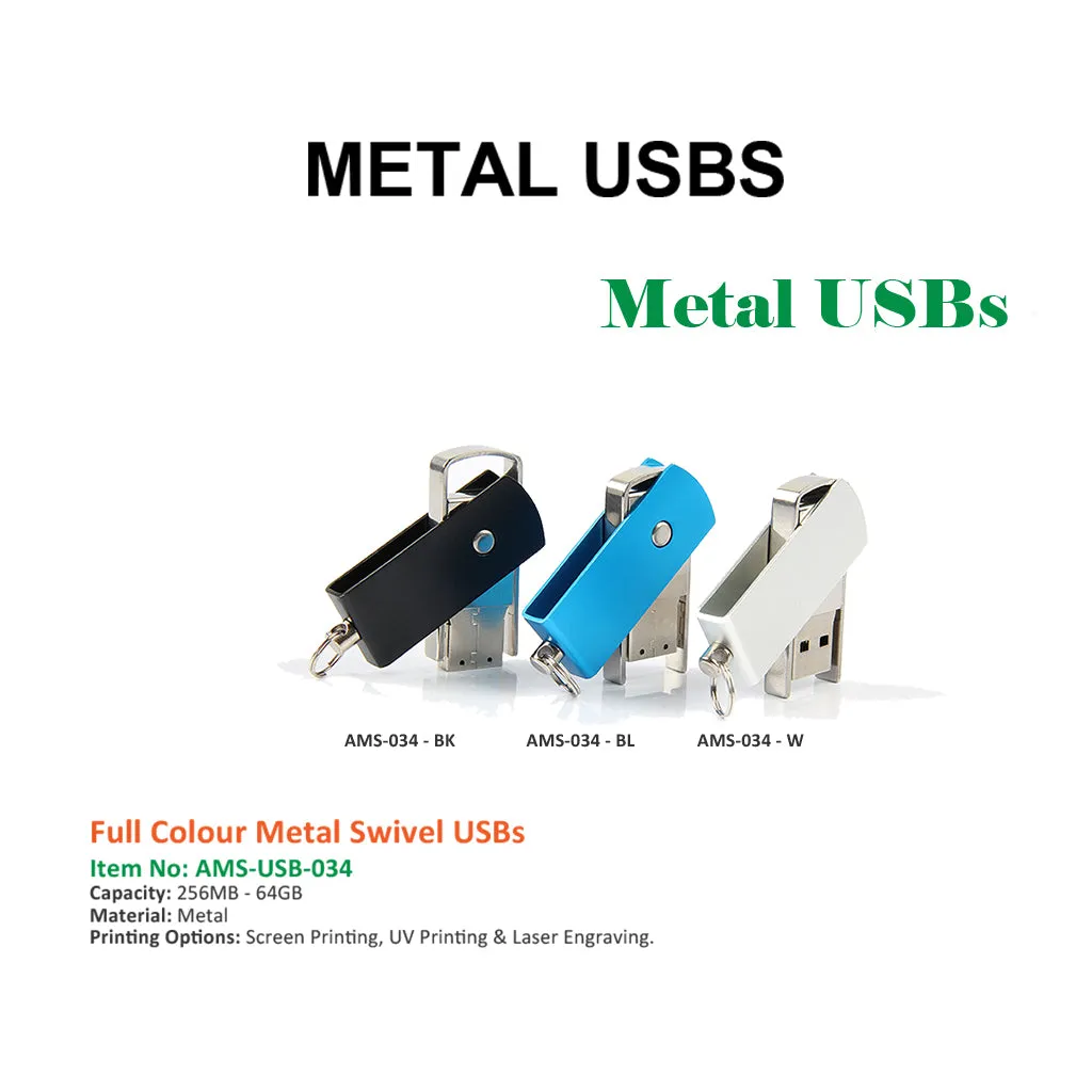 Full Colour Metal Swivel USB