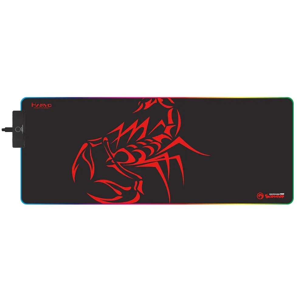 Gaming Mouse Pad, Large Size, 7-Colour Lighting with Three RGB Effects, Touch Control - Marvo