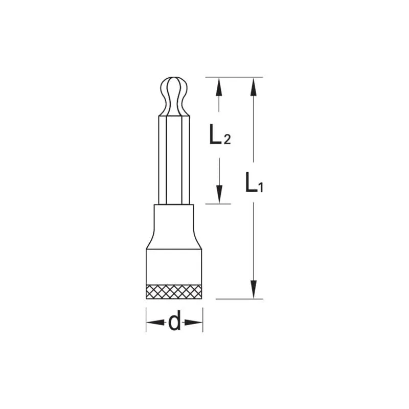Gedore 1936328 Screwdriver bit socket 1/2 Inch, long 14 mm