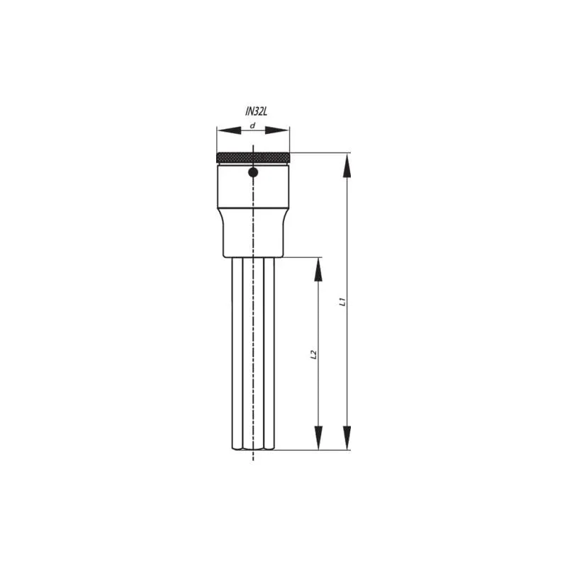 Gedore 2003538 Screwdriver Bit Socket 3/4 Inch Drive, Long, In-Hex 22 mm