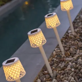 Gretita Puntale solare da giardino (4 pezzi) - Colore bianco