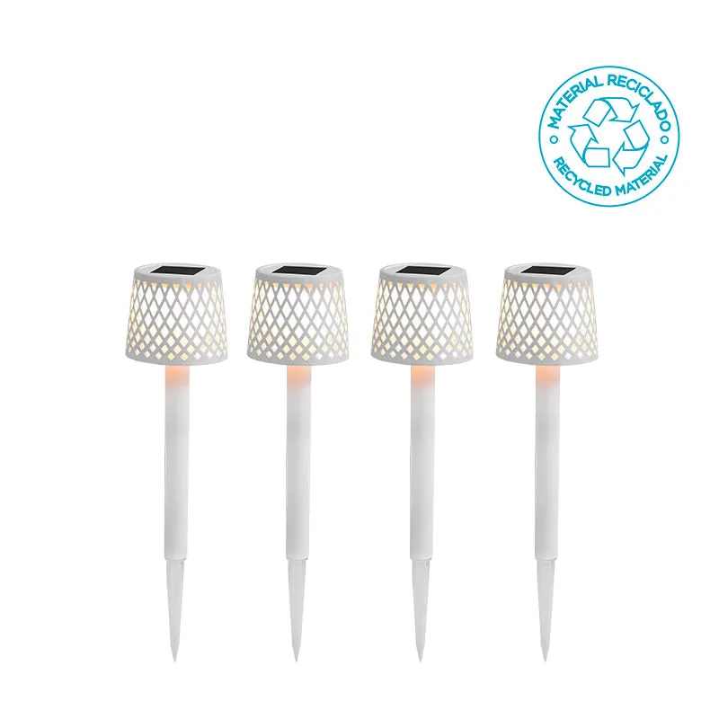 Gretita Puntale solare da giardino (4 pezzi) - Colore bianco