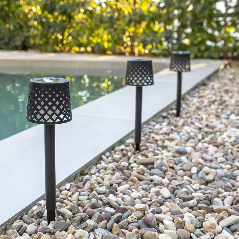 Gretita Puntale solare da giardino (4 pezzi) - Colore nero