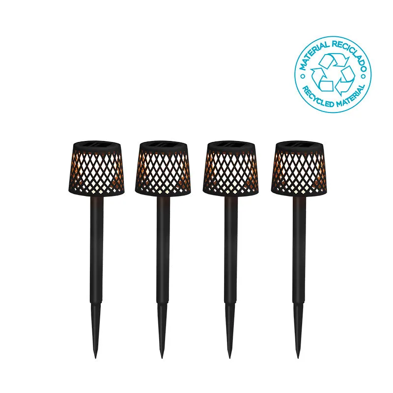 Gretita Puntale solare da giardino (4 pezzi) - Colore nero
