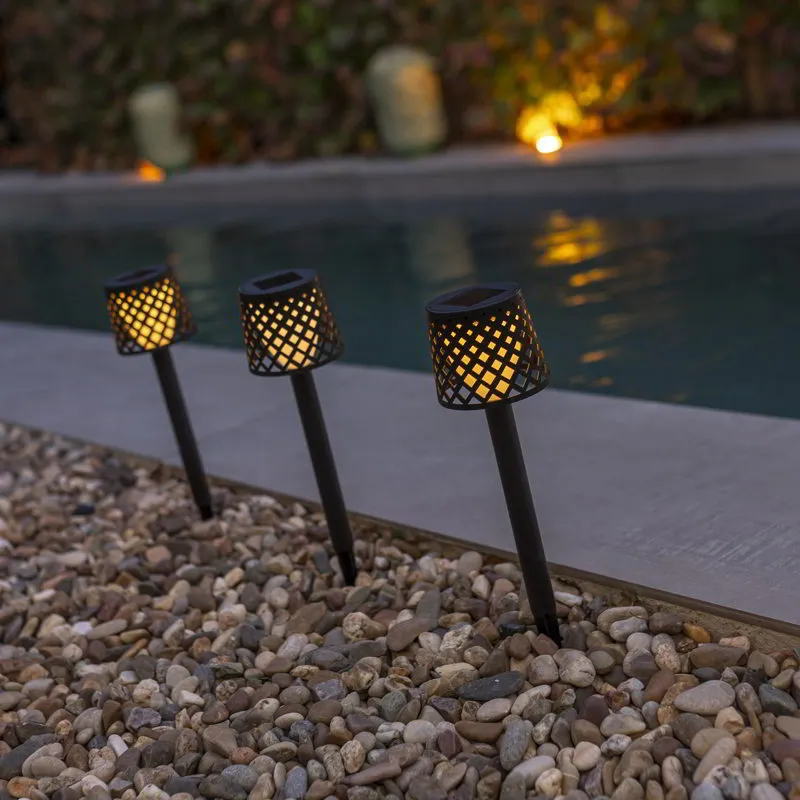 Gretita Puntale solare da giardino (4 pezzi) - Colore nero