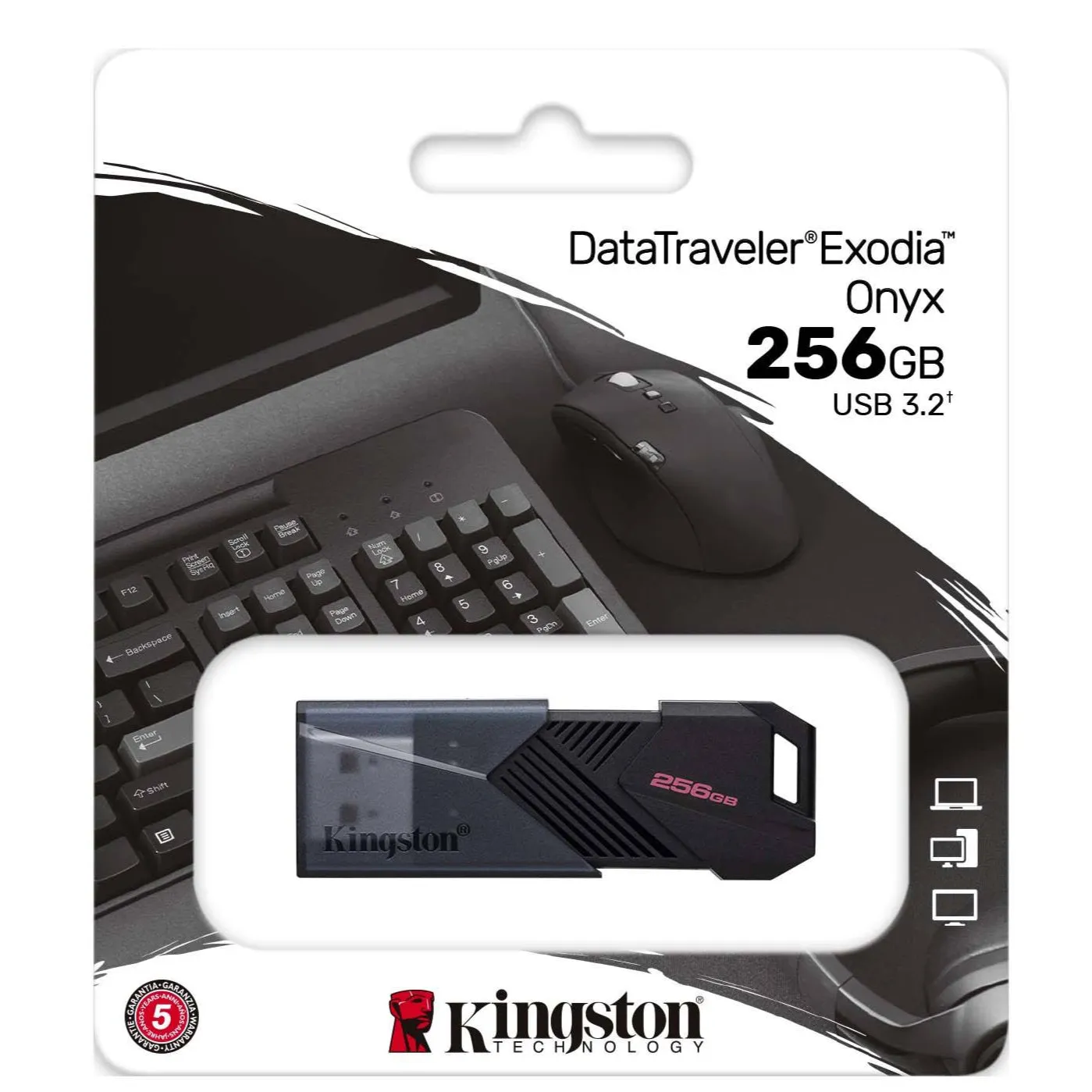 Kingston 256GB Portable USB 3.2 Gen 1 FlashDrive DataTraveler Exodia Onyx 256 GB