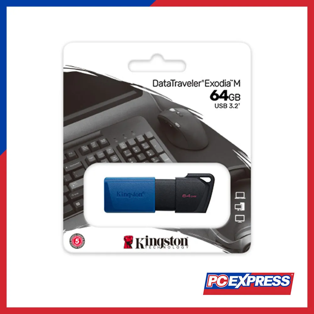 KINGSTON 64GB USB 3.2 G1 Data Traveler Exodia M Flash Drive (Blue)