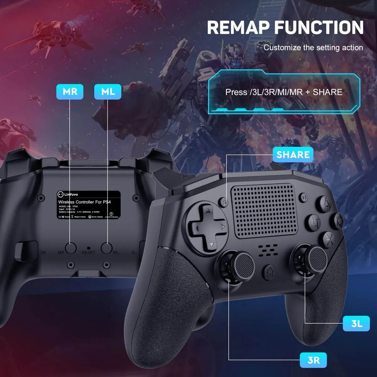KP02 Wireless PS4 Game Controller