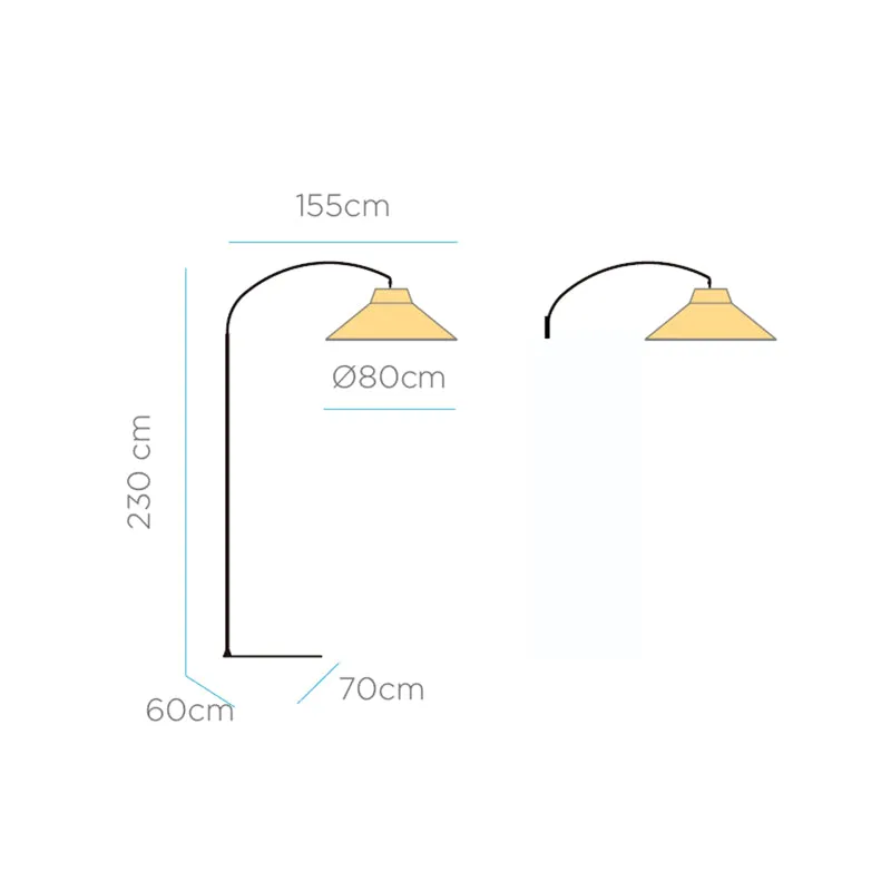 Lampada da terra ad arco senza filo NIZA 230